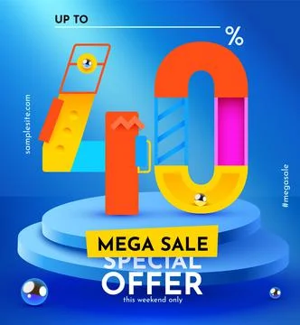 40 percent Off. Discount creative composition. Sale symbol with decorative Stock Illustration