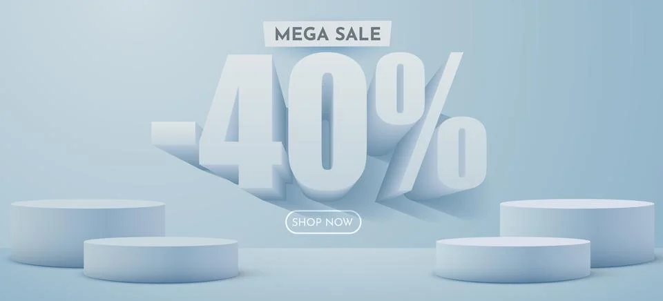 40 percent Off. Discount creative composition. Product presentation, mock up Stock Illustration