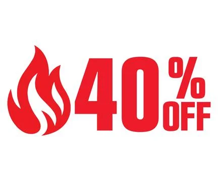 40 Percent OFF E-commerce Discount Offer Design Vector Illustration Stock Illustration