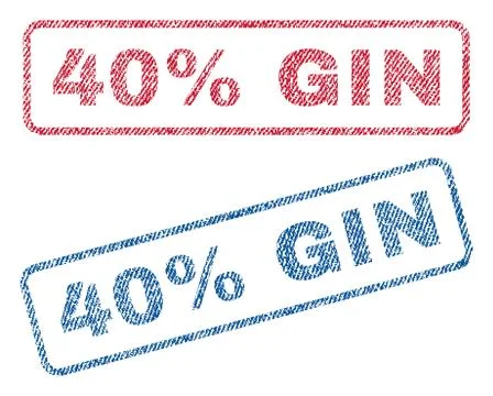40 Percent Gin Text Textile Seal Stamp Watermarks Stock Illustration
