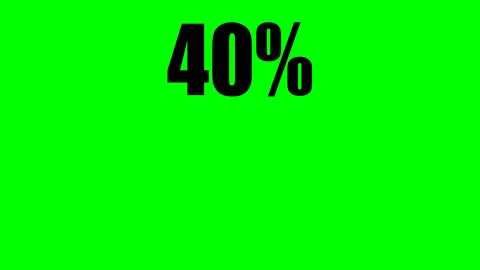 40 percent icon jumping isolated in white and green background. motion graphi Stock Footage 201391009