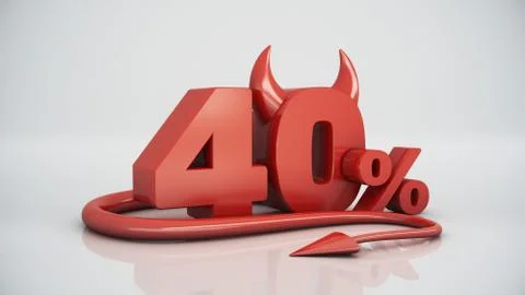 40 percent red devil Stock Illustration