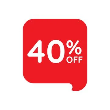 40 percent off tag vector icon on white background Illustrazione stock