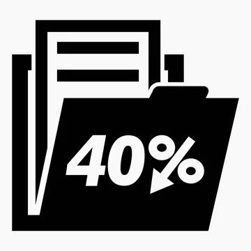 40% reduction in the value of securities. Drop in stock prices. Stock Illustration