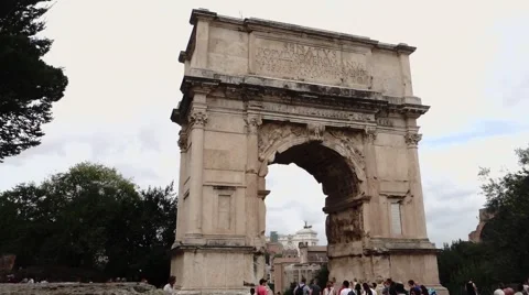 40 Roman Forum Titus Arch WS 1080P Stock Footage 45347577
