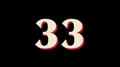 40-sec cream and red vintage print countdown on black background Stock Footage 335111844
