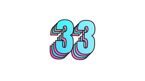 40 sec playful multi-layer countdown number in blue-pink gradient on white bg Stock Footage 324279379