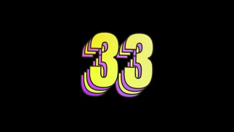 40 sec playful multi-layer countdown in yellow-purple gradient on black bg Stock Footage 327492363
