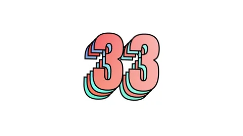 40 sec playful multi-layer countdown number in orange-blue gradient on white bg Stock Footage 329653653