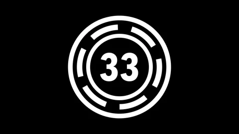 40-sec white circular countdown with rotating dashed rings on black background Stock Footage 331221669