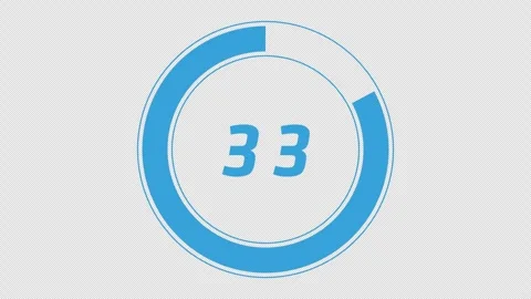 40 second alpha channel blue Countdown timer with transparent background Stock Footage 249021646