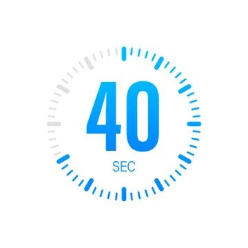 The 40 second, timer, stopwatch vector icon. Stopwatch icon in flat style Illustrazione stock