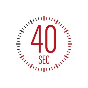 The 40 second, timer, stopwatch vector icon. 40 second Stopwatch icon in flat Illustrazione stock