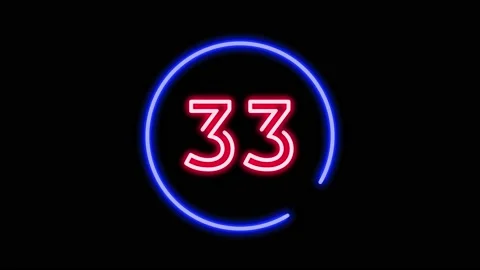 40 seconds red and blue color neon light countdown timer on black background Video stock 232335515