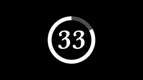 40 seconds retro classical white countdown timer with circle on black background Stock Footage 253610269