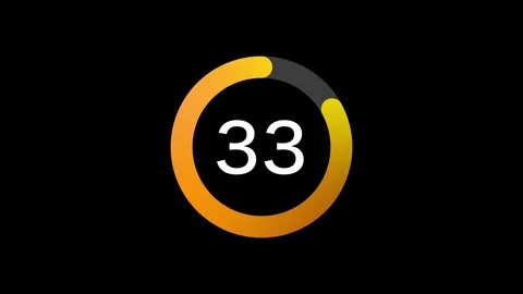 40 seconds simple gold circle countdown on black background. Stock Footage 329648004