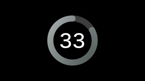 40 seconds simple silver circle countdown on black background. Stock Footage 331899925
