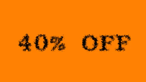 40% Off smoke text effect orange isolated background Stock Footage 138722359