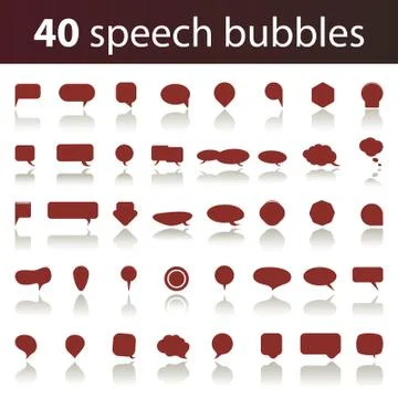 40 Speech Bubbles Stock Illustration