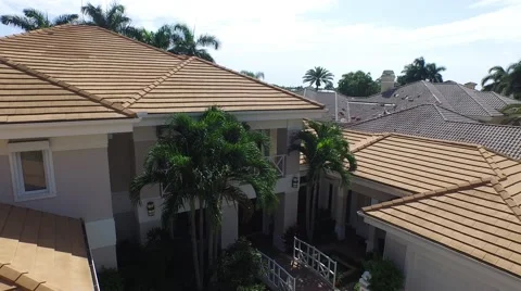 40 St Thomas reverse dolly over drive way low altitude view front yard. Stock Footage 55287018