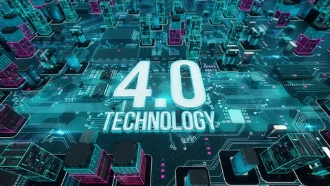 4.0 Technology with digital technology concept Stock Footage 104520602