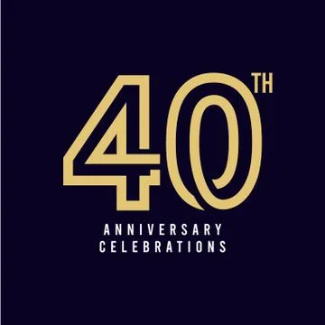 40 Th Anniversary Celebration Vector Template Design Illustration Stock Illustration