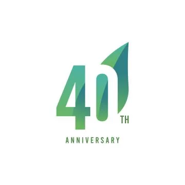 40 th Anniversary Logo Vector Template Design Illustration Stock Illustration