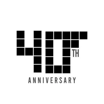 40 th Anniversary Pixel Model Vector Template Design Illustration Stock Illustration