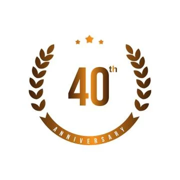 40 Th Anniversary Vector Template Design Illustration Stock Illustration