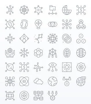 40 Thin Line Pixel Optimized Vector Icons crafted for Interconnected Retina.. Stock Illustration