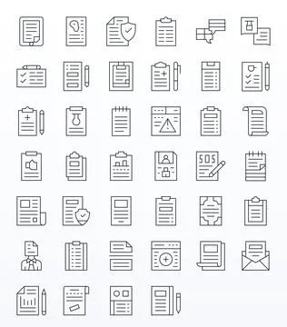 40 Thin Line Vector Icons from Form in 64x64 Editable Quality Illustrazione stock