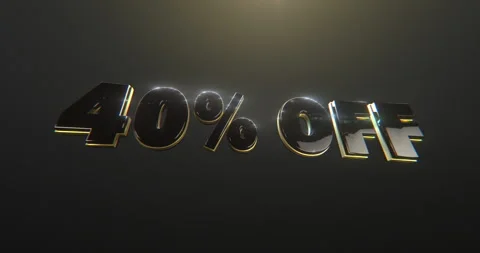 40% Off Title in a 3D animation Stock Footage 251601523