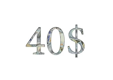 $ 40. Us dollar banknotes. The texture of the money. Isolated on white backgr Stock Photos