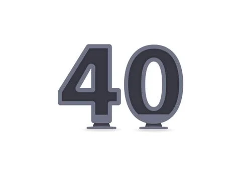 40 vector number design. For logo, brand label, design elements, corporate id Stock Illustration