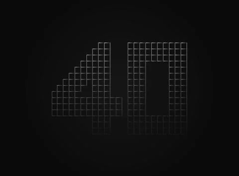 40 vector number made of metal chain link fence. For logo, brand label, desig Stock Illustration