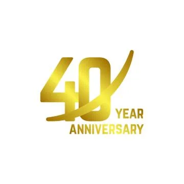 40 Year Anniversary Logo Vector Template Design Illustration Illustrazione stock