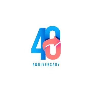 40 Year Anniversary Logo Vector Template Design Illustration Stock Illustration