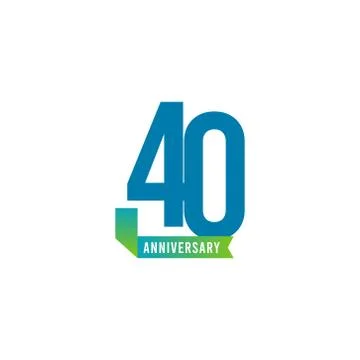 40 Year Anniversary Logo Vector Template Design Illustration Illustrazione stock