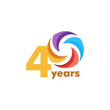 40 Year Anniversary Rainbow Vector Template Design Illustration Stock Illustration