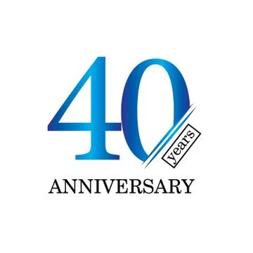 40 Year Anniversary Vector Template Design Illustration - Vector Stock Illustration