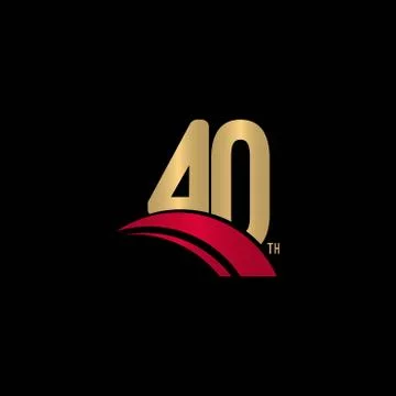 40 Year Anniversary Vector Template Design Illustration Stock Illustration