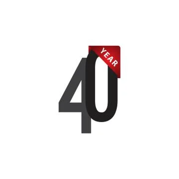 40 Year Anniversary Vector Template Design Illustration Stock Illustration