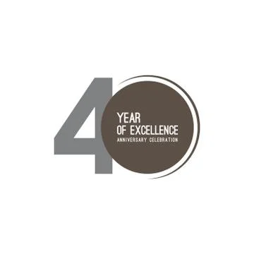 40 Year of Excellence Anniversary Celebration Vector Template Design Illustra Stock Illustration