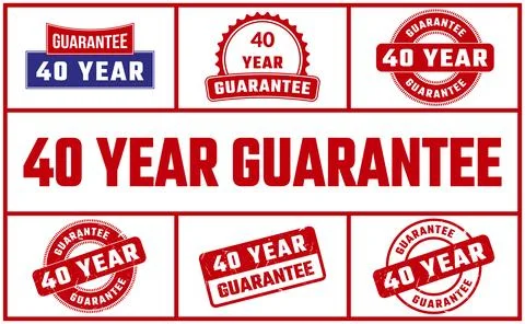 40 Year Guarantee Rubber Stamp Set Stock Illustration