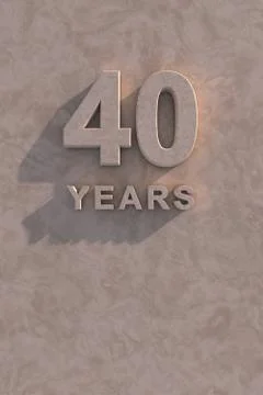40 years 3d text Stock Illustration