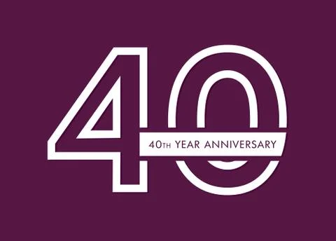40 years anniversary image vector, 40th anniversary celebration logotype  Illustrazione stock