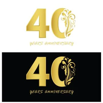 40 years anniversary vector, style  for celebration, logo template Stock Illustration