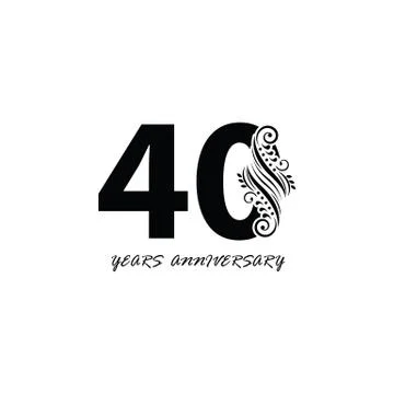 40 years anniversary vector, style  for celebration, logo template Stock Illustration