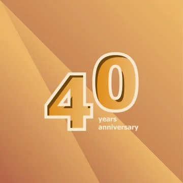 40 Years Anniversary Vector Template Design Illustration Stock Illustration