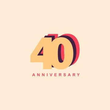 40 Years Anniversary Vector Template Design Illustration Stock Illustration